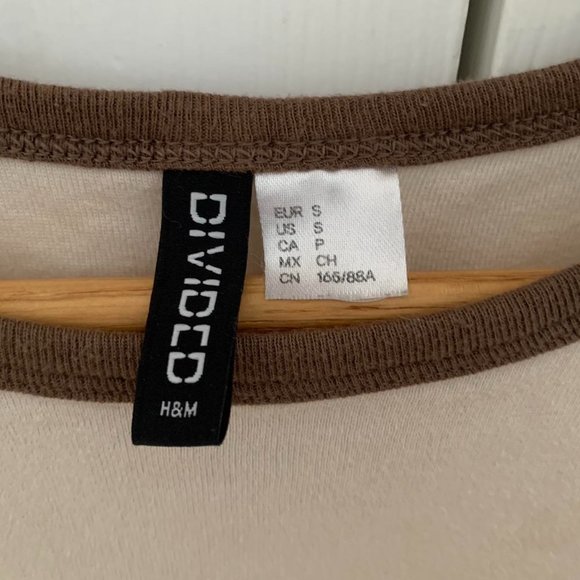 H&M Womens Tan and Brown Crop-top